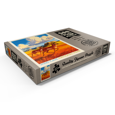 Darstellung des Puzzle Motivs Wind Cave National Park: Antelope At Play 500 Puzzle Schachtel Ansicht1