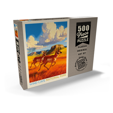 Darstellung des Puzzle Motivs Wind Cave National Park: Antelope At Play 500 Puzzle Schachtel Ansicht2
