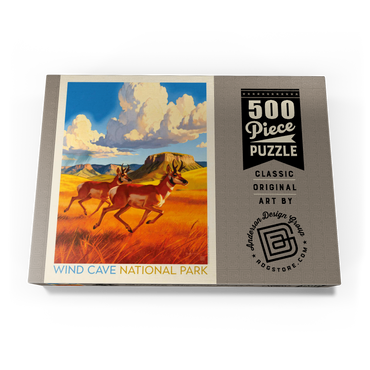 Darstellung des Puzzle Motivs Wind Cave National Park: Antelope At Play 500 Puzzle Schachtel Ansicht3