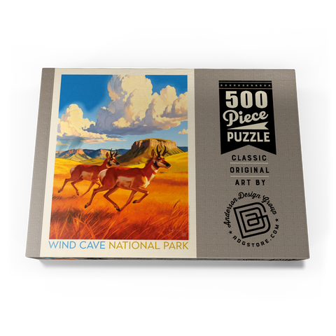 Darstellung des Puzzle Motivs Wind Cave National Park: Antelope At Play Wind Cave National Park: Antelope At Play 500 Puzzle Schachtel Ansicht3