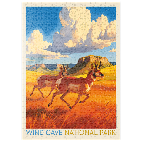 Darstellung des Puzzle Motivs Wind Cave National Park: Antelope At Play puzzleplate Wind Cave National Park: Antelope At Play 500 Puzzle