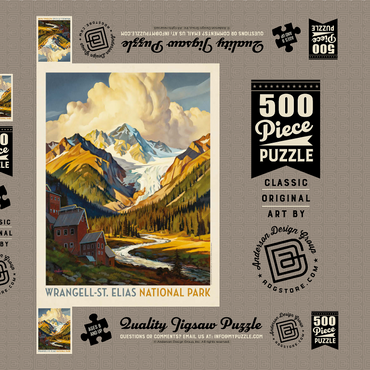 Darstellung des Puzzle Motivs Wrangell-St. Elias National Park: Shady Valley 500 Puzzle Schachtel 3D Modell