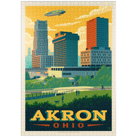 Darstellung des Puzzle-Motivs Akron, Ohio Skyline – Puzzleteile: 1000