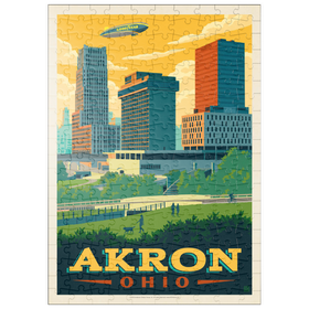 Darstellung des Puzzle Motivs Akron, Ohio Skyline - Puzzleteile: 200