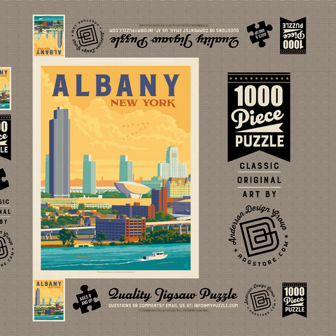 Darstellung des Puzzle Motivs Albany, New York Albany, New York 1000 Puzzle Schachtel 3D Modell