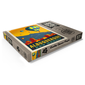 Darstellung des Puzzle Motivs Albuquerque, New Mexico Skyline with Hot Air Balloons and Mountains - Puzzleteile: 100