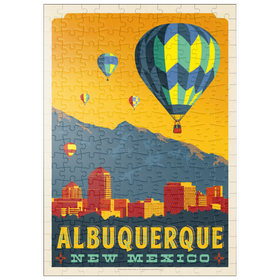 Darstellung des Puzzle Motivs Albuquerque, New Mexico Skyline with Hot Air Balloons and Mountains - Puzzleteile: 200