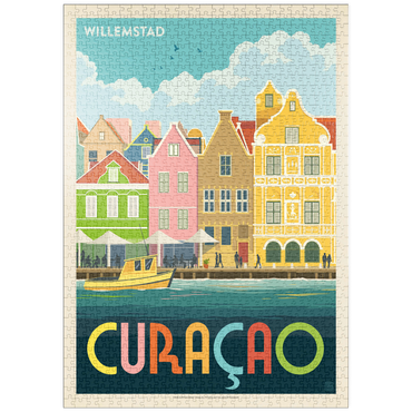 Darstellung des Puzzle Motivs puzzleplate Curaçao: Willemstad Waterfront with Colorful Dutch Architecture 1000 Puzzle