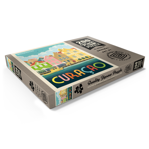 Darstellung des Puzzle Motivs Curaçao: Willemstad Waterfront with Colorful Dutch Architecture Curaçao: Willemstad Waterfront with Colorful Dutch Architecture 200 Puzzle Schachtel Ansicht1