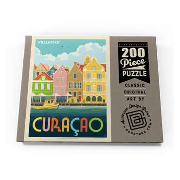 Darstellung des Puzzle Motivs Curaçao: Willemstad Waterfront with Colorful Dutch Architecture 200 Puzzle Schachtel Ansicht3