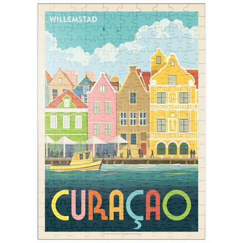 Darstellung des Puzzle Motivs Curaçao: Willemstad Waterfront with Colorful Dutch Architecture puzzleplate Curaçao: Willemstad Waterfront with Colorful Dutch Architecture 200 Puzzle