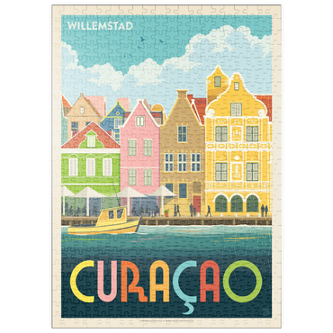 Darstellung des Puzzle Motivs puzzleplate Curaçao: Willemstad Waterfront with Colorful Dutch Architecture 500 Puzzle