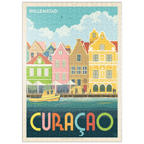Darstellung des Puzzle Motivs Curaçao: Willemstad Waterfront with Colorful Dutch Architecture puzzleplate Curaçao: Willemstad Waterfront with Colorful Dutch Architecture 500 Puzzle
