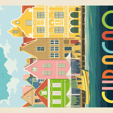 Darstellung des Puzzle Motivs Curaçao: Willemstad Waterfront with Colorful Dutch Architecture 500 Puzzle 3D Modell