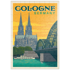 Darstellung des Puzzle Motivs Germany: Cologne Skyline with Cathedral and Hohenzollern Bridge - Puzzleteile: 100