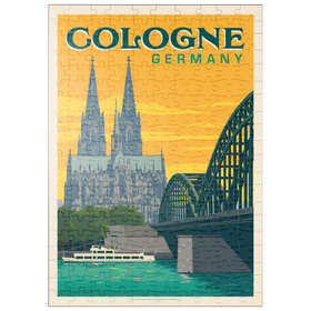 Darstellung des Puzzle Motivs Germany: Cologne Skyline with Cathedral and Hohenzollern Bridge - Puzzleteile: 200