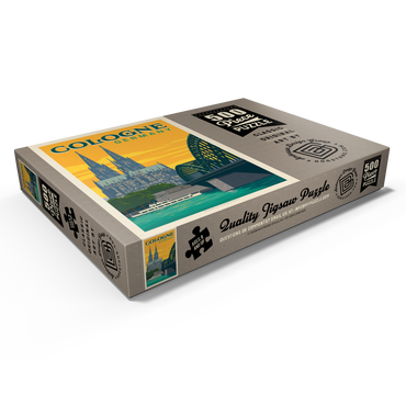 Darstellung des Puzzle Motivs Germany: Cologne Skyline with Cathedral and Hohenzollern Bridge 500 Puzzle Schachtel Ansicht1