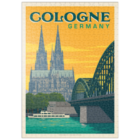 Darstellung des Puzzle Motivs Germany: Cologne Skyline with Cathedral and Hohenzollern Bridge - Puzzleteile: 500