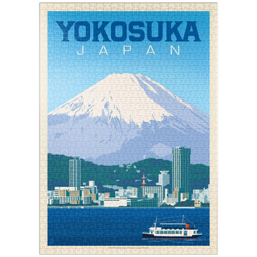 Darstellung des Puzzle Motivs puzzleplate Japan: Yokosuka Waterfront with Mount Fuji and Cityscape 1000 Puzzle