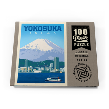 Darstellung des Puzzle Motivs Japan: Yokosuka Waterfront with Mount Fuji and Cityscape 100 Puzzle Schachtel Ansicht3