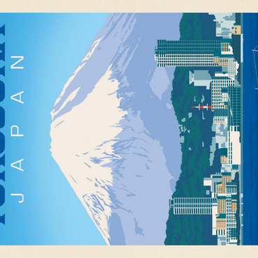 Darstellung des Puzzle Motivs Japan: Yokosuka Waterfront with Mount Fuji and Cityscape 100 Puzzle 3D Modell