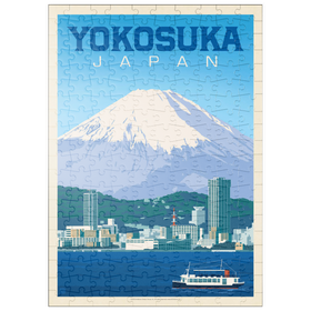 Darstellung des Puzzle Motivs Japan: Yokosuka Waterfront with Mount Fuji and Cityscape - Puzzleteile: 200