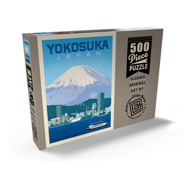 Darstellung des Puzzle Motivs Japan: Yokosuka Waterfront with Mount Fuji and Cityscape 500 Puzzle Schachtel Ansicht2