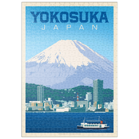 Darstellung des Puzzle Motivs Japan: Yokosuka Waterfront with Mount Fuji and Cityscape - Puzzleteile: 500