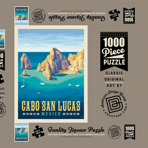 Darstellung des Puzzle Motivs Cabo San Lucas Mexico – El Arco Rock Formations and Turquoise Sea Cabo San Lucas Mexico – El Arco Rock Formations and Turquoise Sea 1000 Puzzle Schachtel 3D Modell