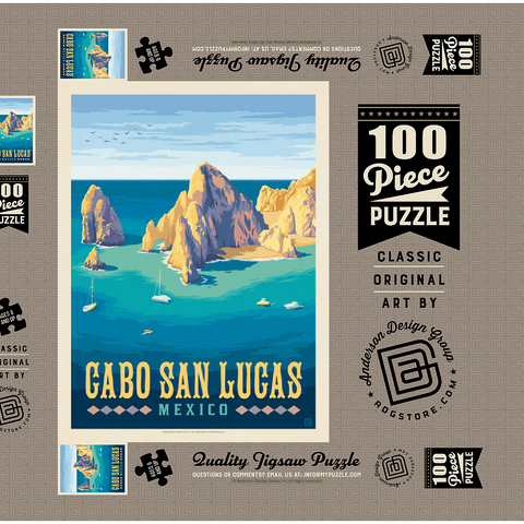 Darstellung des Puzzle Motivs Cabo San Lucas Mexico – El Arco Rock Formations and Turquoise Sea Cabo San Lucas Mexico – El Arco Rock Formations and Turquoise Sea 100 Puzzle Schachtel 3D Modell