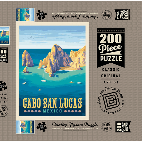 Darstellung des Puzzle Motivs Cabo San Lucas Mexico – El Arco Rock Formations and Turquoise Sea Cabo San Lucas Mexico – El Arco Rock Formations and Turquoise Sea 200 Puzzle Schachtel 3D Modell