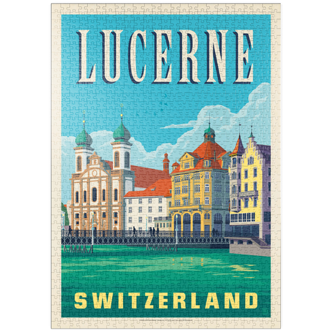Darstellung des Puzzle Motivs Lucerne Switzerland Waterfront with Historic Architecture puzzleplate Lucerne Switzerland Waterfront with Historic Architecture 1000 Puzzle