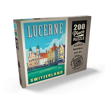 Darstellung des Puzzle Motivs Lucerne Switzerland Waterfront with Historic Architecture 200 Puzzle Schachtel Ansicht2