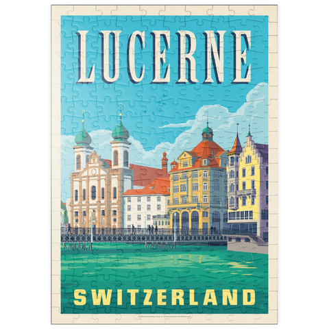Darstellung des Puzzle Motivs Lucerne Switzerland Waterfront with Historic Architecture puzzleplate Lucerne Switzerland Waterfront with Historic Architecture 200 Puzzle