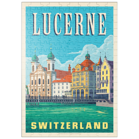 Darstellung des Puzzle Motivs Lucerne Switzerland Waterfront with Historic Architecture - Puzzleteile: 200