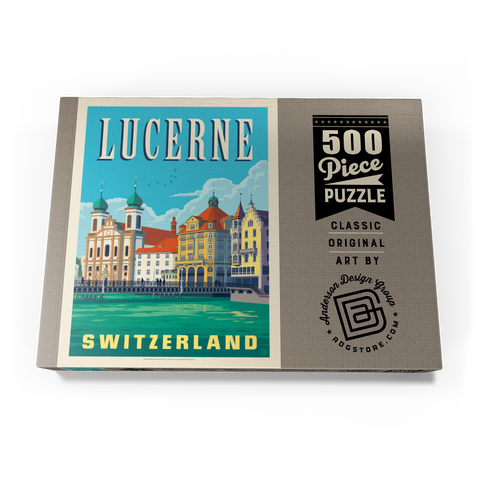 Darstellung des Puzzle Motivs Lucerne Switzerland Waterfront with Historic Architecture Lucerne Switzerland Waterfront with Historic Architecture 500 Puzzle Schachtel Ansicht3