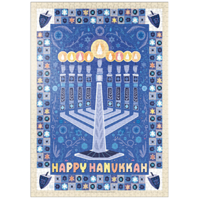 Darstellung des Puzzle Motivs Happy Hanukkah - Puzzleteile: 1000