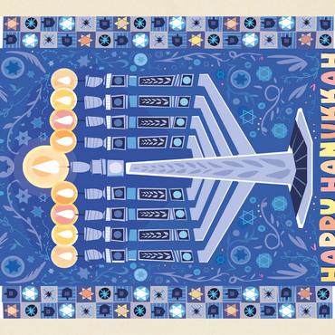 Darstellung des Puzzle Motivs Happy Hanukkah 1000 Puzzle 3D Modell