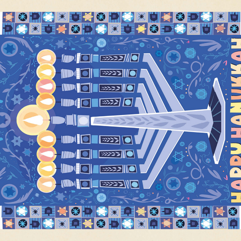 Darstellung des Puzzle Motivs Happy Hanukkah Happy Hanukkah 1000 Puzzle 3D Modell