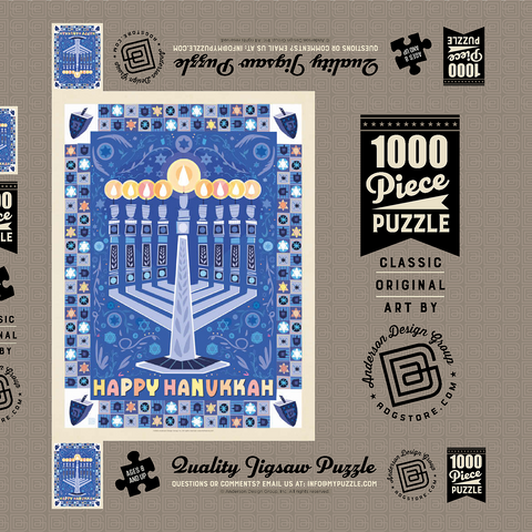 Darstellung des Puzzle Motivs Happy Hanukkah Happy Hanukkah 1000 Puzzle Schachtel 3D Modell
