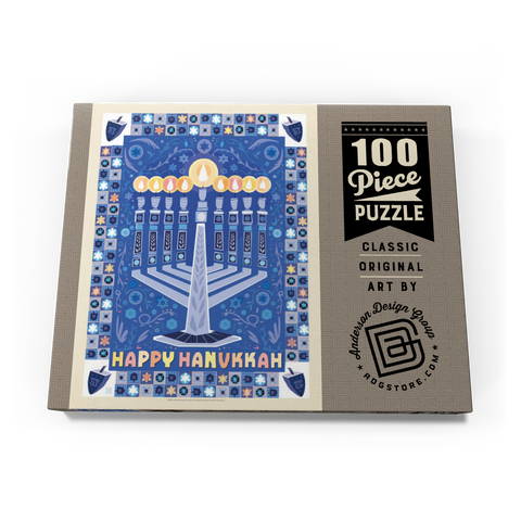 Darstellung des Puzzle Motivs Happy Hanukkah Happy Hanukkah 100 Puzzle Schachtel Ansicht3