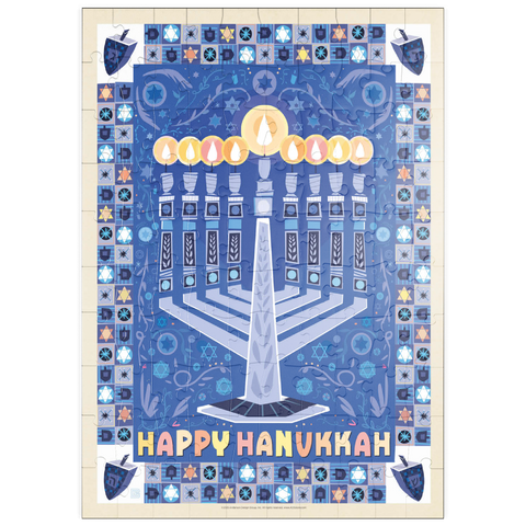 Darstellung des Puzzle Motivs Happy Hanukkah puzzleplate Happy Hanukkah 100 Puzzle