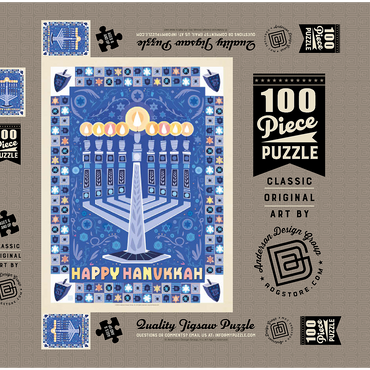 Darstellung des Puzzle Motivs Happy Hanukkah 100 Puzzle Schachtel 3D Modell