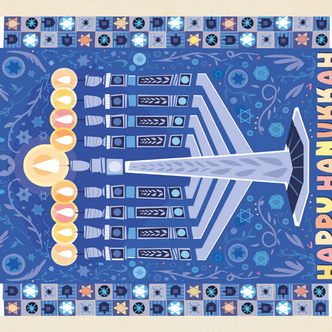 Darstellung des Puzzle Motivs Happy Hanukkah Happy Hanukkah 200 Puzzle 3D Modell