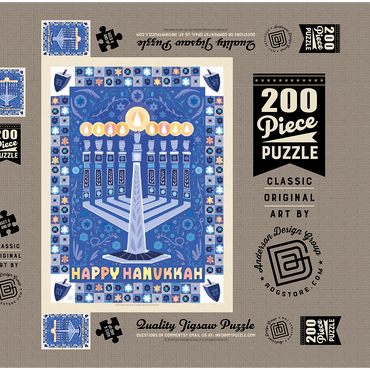 Darstellung des Puzzle Motivs Happy Hanukkah 200 Puzzle Schachtel 3D Modell