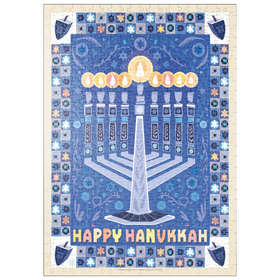 Darstellung des Puzzle Motivs Happy Hanukkah - Puzzleteile: 500