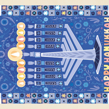 Darstellung des Puzzle Motivs Happy Hanukkah 500 Puzzle 3D Modell