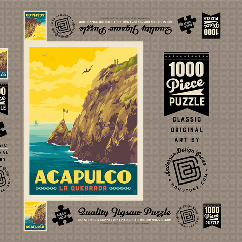 Darstellung des Puzzle Motivs Mexico: Acapulco, La Quebrada Mexico: Acapulco, La Quebrada 1000 Puzzle Schachtel 3D Modell