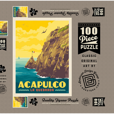 Darstellung des Puzzle Motivs Mexico: Acapulco, La Quebrada 100 Puzzle Schachtel 3D Modell