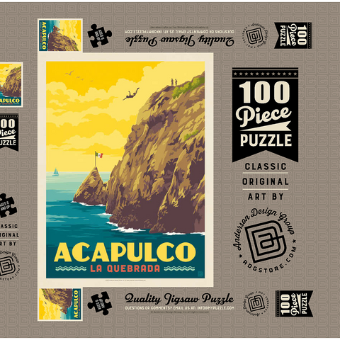 Darstellung des Puzzle Motivs Mexico: Acapulco, La Quebrada Mexico: Acapulco, La Quebrada 100 Puzzle Schachtel 3D Modell